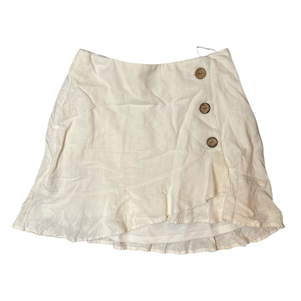 Cotton Candy LA Cream Button Detail Skirt - Size S A03